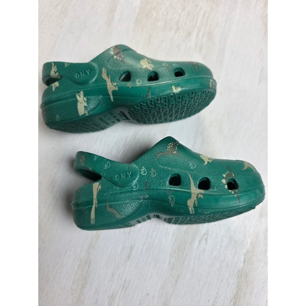 Capelli New York Toddler Boys Green Dinosaur Print Clogs Shoes Size 4 Classic